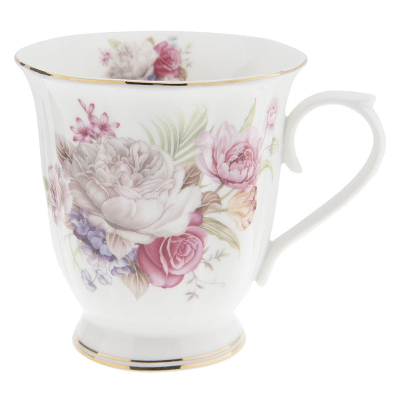 Tassen mit romantischem Blumenmotiv 300 ml – Clayre & Eef Mix and Match