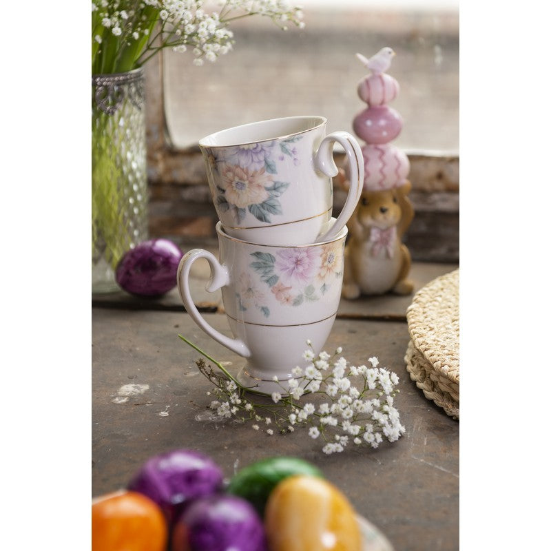 Tassen mit romantischem Blumenmotiv 300 ml – Clayre & Eef Mix and Match