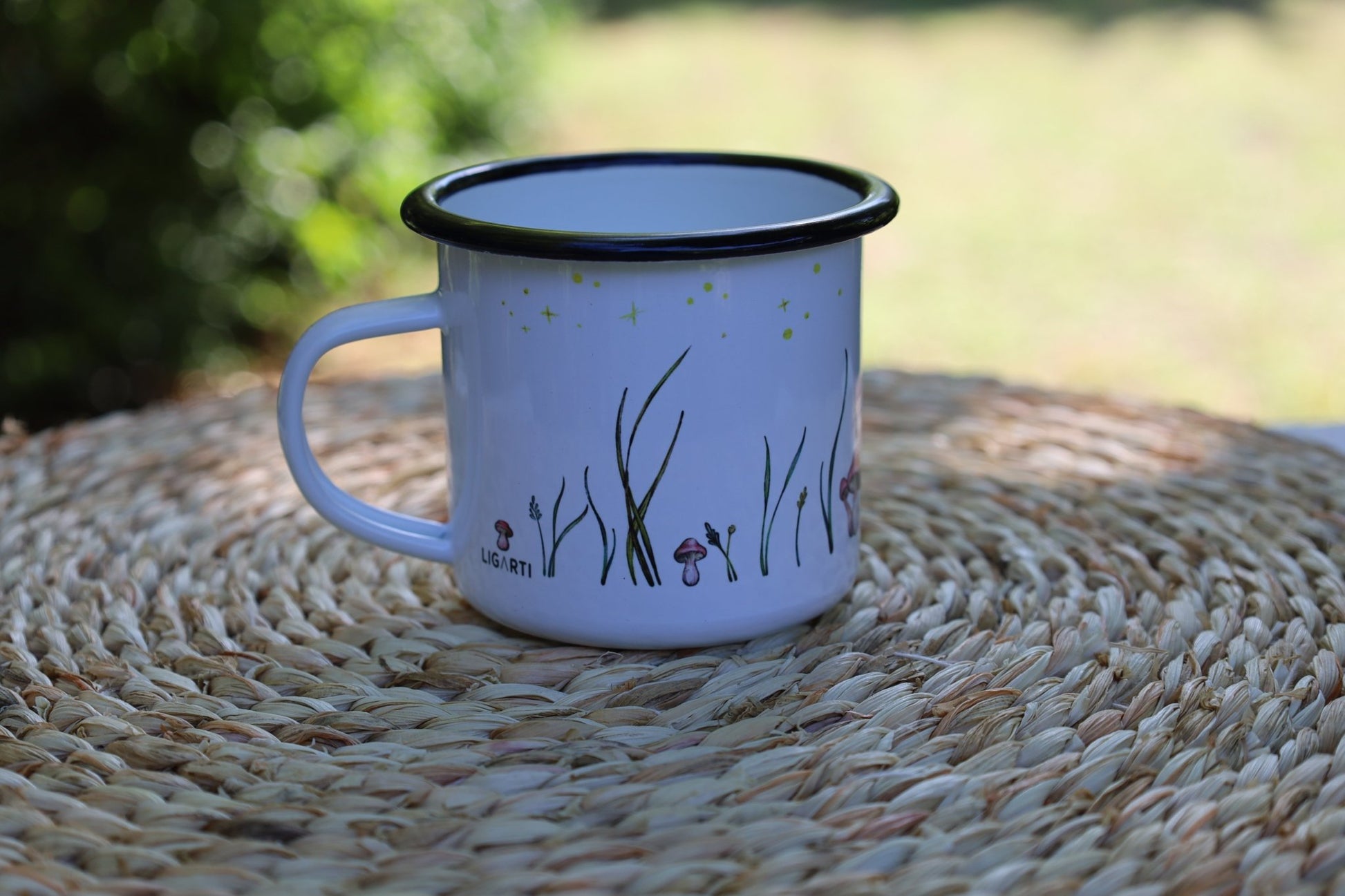 Emaille-Tasse Sternengucker, Schnecke & Grashupper | Outdoor & Camping 300 ml {{ Shabby Chic und Landhaus Deko }} {{ www.Stein-Alt.de }}