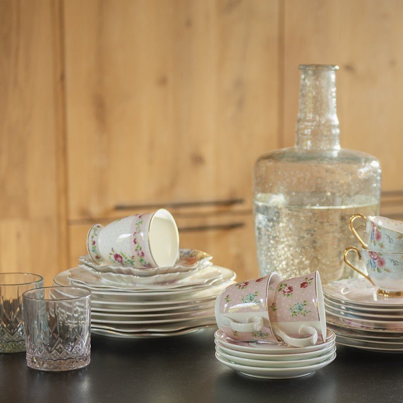 Tassen mit romantischem Blumenmotiv 300 ml – Clayre & Eef Mix and Match {{ Shabby Chic und Landhaus Deko }} {{ www.Stein-Alt.de }}