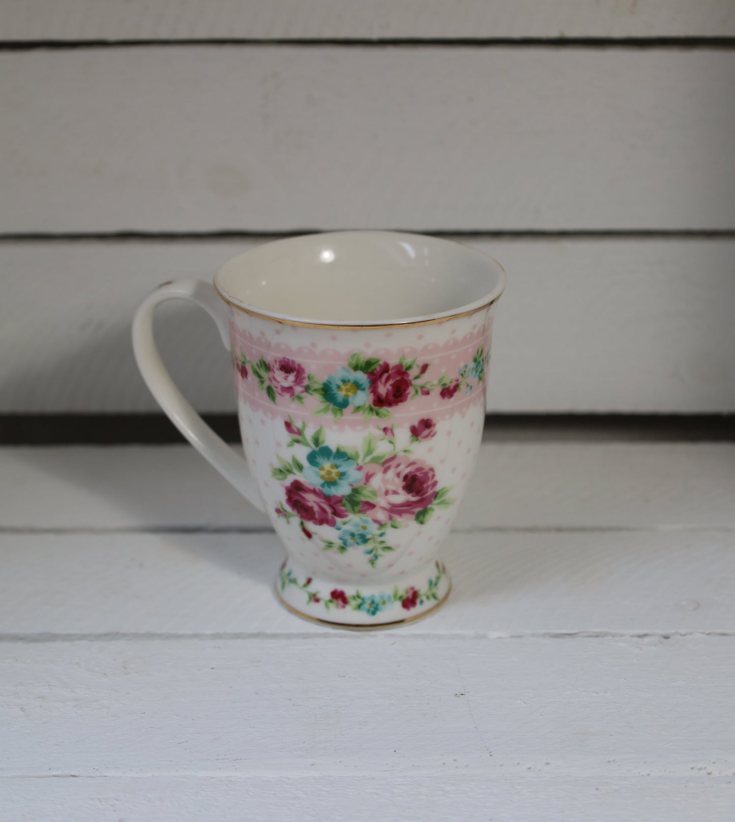 Tassen mit romantischem Blumenmotiv 300 ml – Clayre & Eef Mix and Match {{ Shabby Chic und Landhaus Deko }} {{ www.Stein-Alt.de }}
