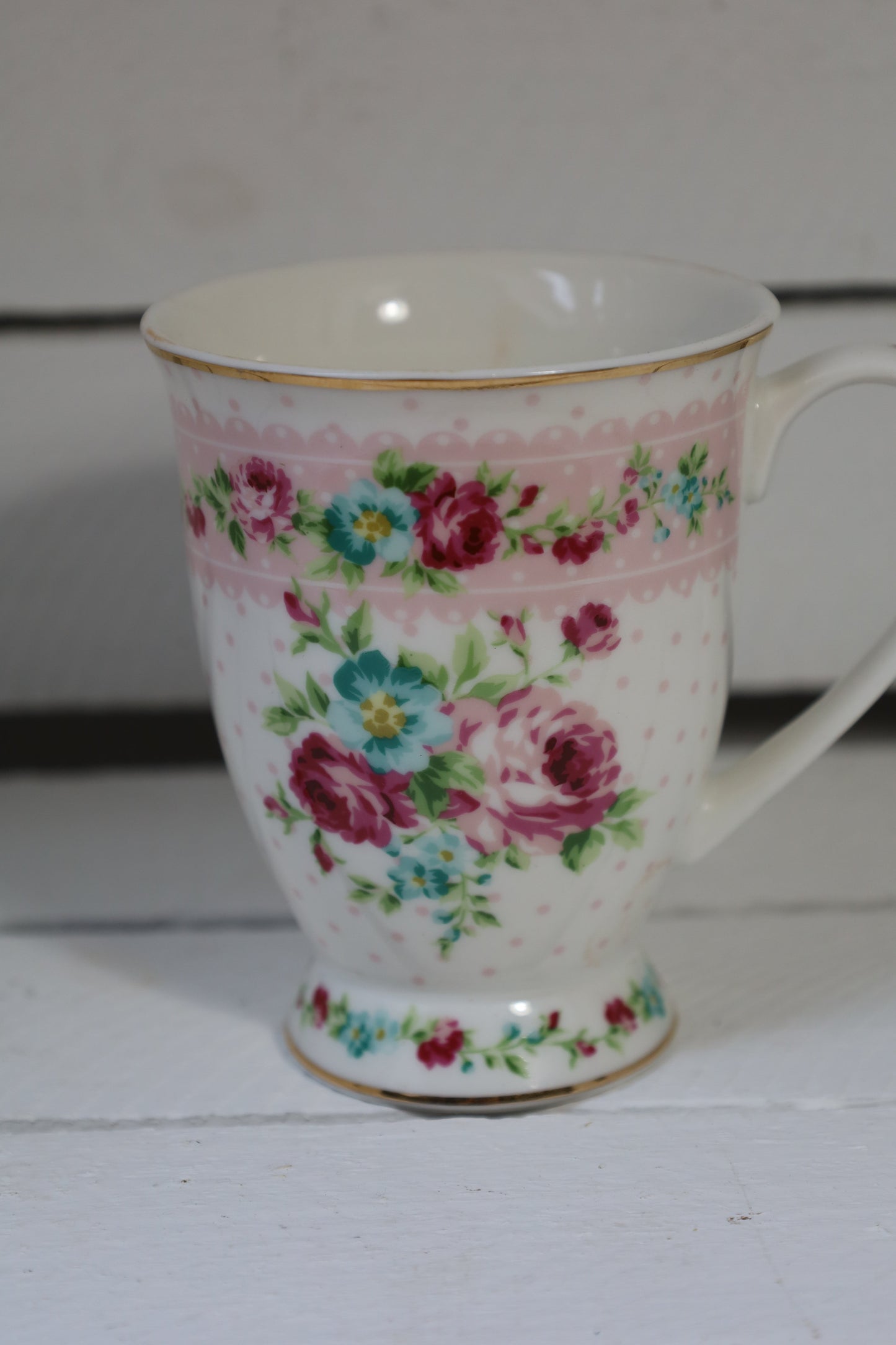 Tassen mit romantischem Blumenmotiv 300 ml – Clayre & Eef Mix and Match {{ Shabby Chic und Landhaus Deko }} {{ www.Stein-Alt.de }}