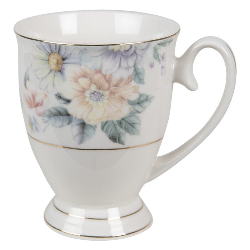 Tassen mit romantischem Blumenmotiv 300 ml – Clayre & Eef Mix and Match 1 {{ Shabby Chic und Landhaus Deko }} {{ www.Stein-Alt.de }}
