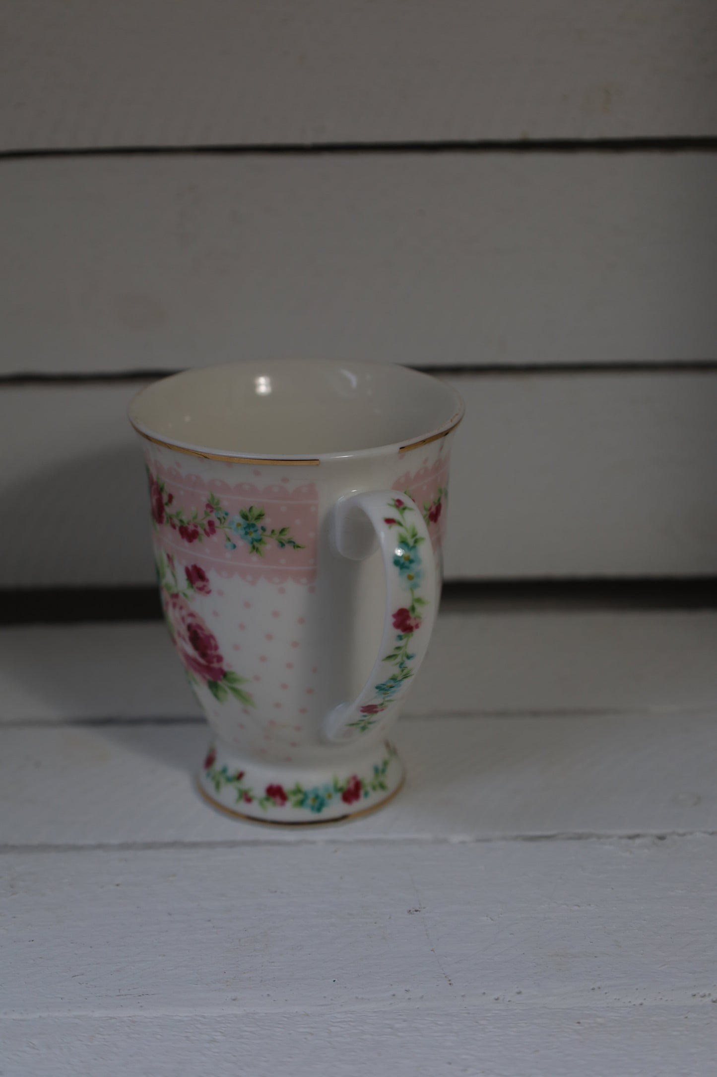 Tassen mit romantischem Blumenmotiv 300 ml – Clayre & Eef Mix and Match {{ Shabby Chic und Landhaus Deko }} {{ www.Stein-Alt.de }}