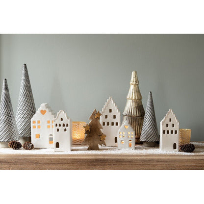 Teelichthalter Teelichthalter Keramik Haus Beige - Kerzenständer Landhausstil S/M/L Shabby Chic und Landhaus Deko bei www.Stein-Alt.de