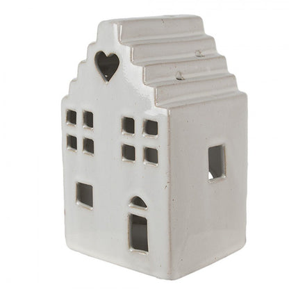 Teelichthalter Teelichthalter Keramik Haus Beige - Kerzenständer Landhausstil S/M/L Mittel Shabby Chic und Landhaus Deko bei www.Stein-Alt.de