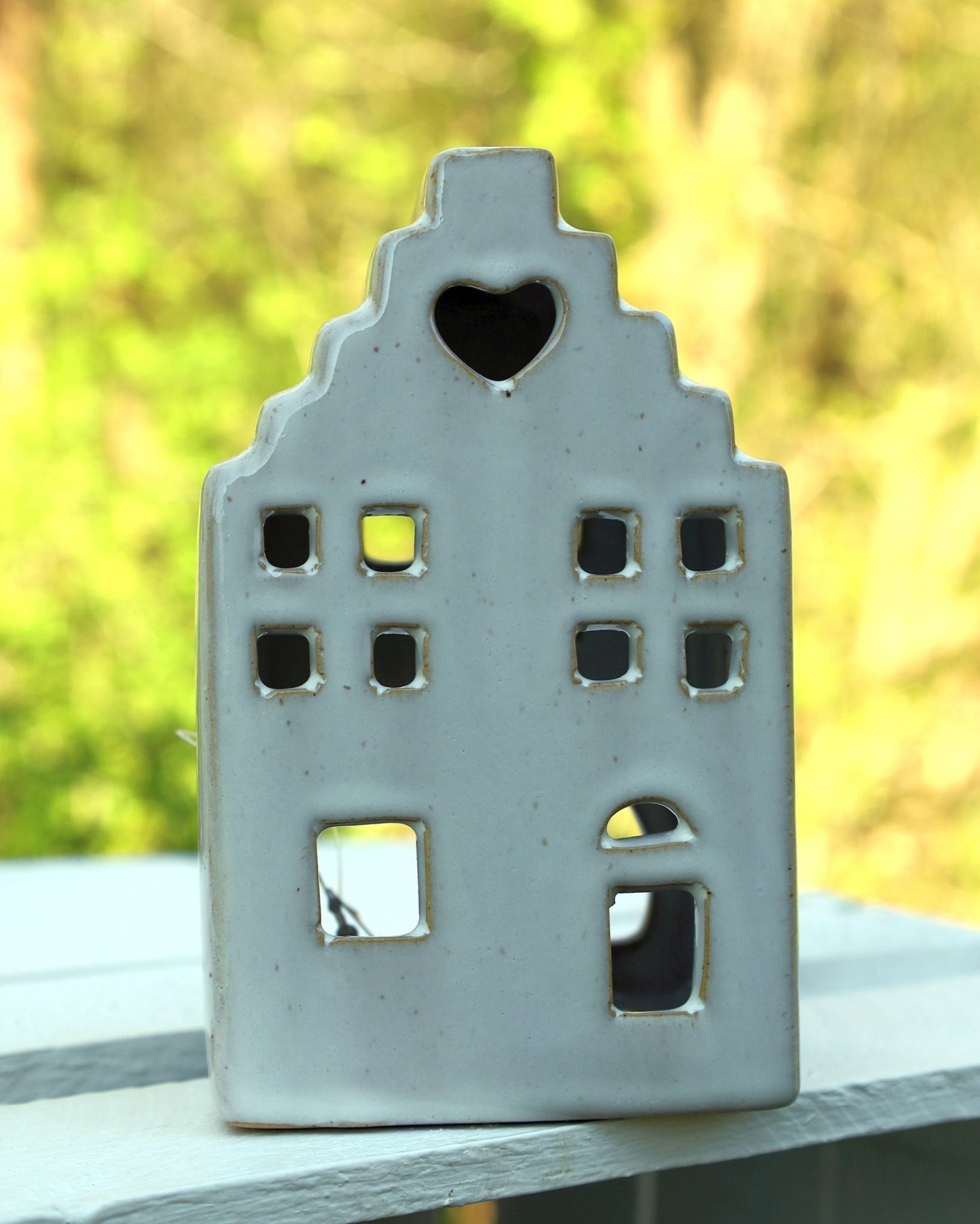 Teelichthalter Keramik Haus Beige - Kerzenständer Landhausstil Deko S/M/L {{ Shabby Chic und Landhaus Deko }} {{ www.Stein-Alt.de }}