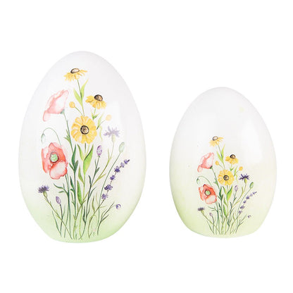 Figur Terrakotta Ei mit Blumenmotiv – Frühlingsdeko Landhausstil Ostern Shabby Chic und Landhaus Deko bei www.Stein-Alt.de