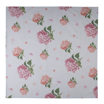 Tischdecken Tischdecke Baumwolle Blumen Hortensien Blau Rosa - Clayre & Eef Shabby Chic und Landhaus Deko bei www.Stein-Alt.de