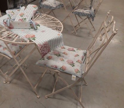 Tischdecken Tischdecke Baumwolle Blumen Hortensien Blau Rosa - Clayre & Eef Shabby Chic und Landhaus Deko bei www.Stein-Alt.de