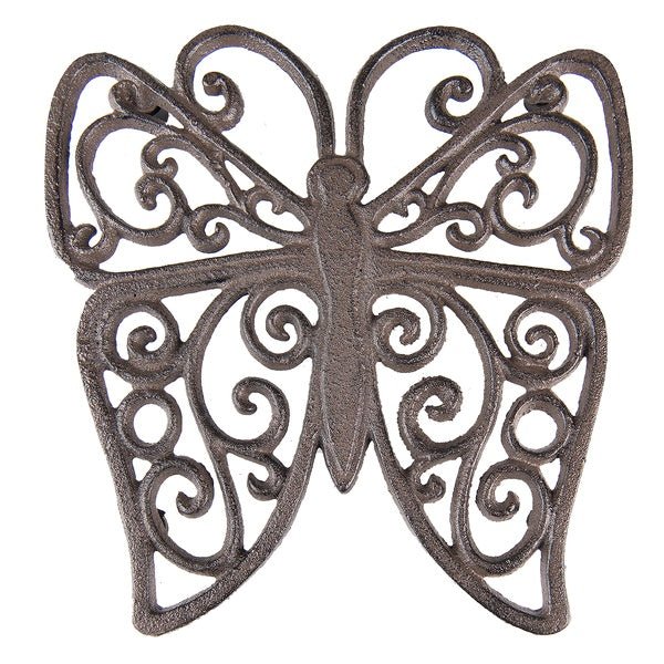 Topfuntersetzer Schmetterling aus Gusseisen - Landhausstil {{ Shabby Chic und Landhaus Deko }} {{ www.Stein-Alt.de }}
