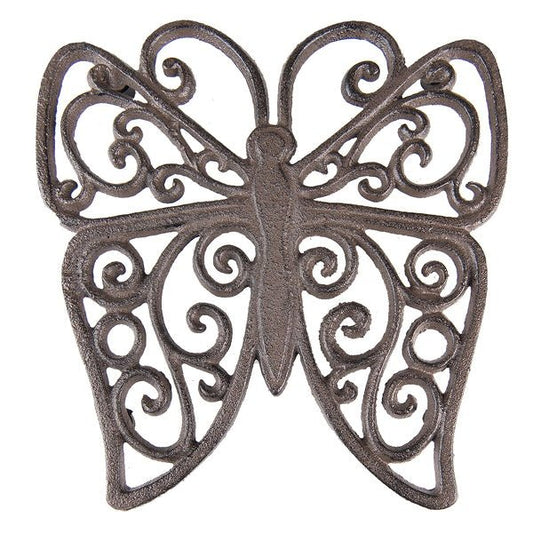 Topfuntersetzer Schmetterling aus Gusseisen - Landhausstil {{ Shabby Chic und Landhaus Deko }} {{ www.Stein-Alt.de }}