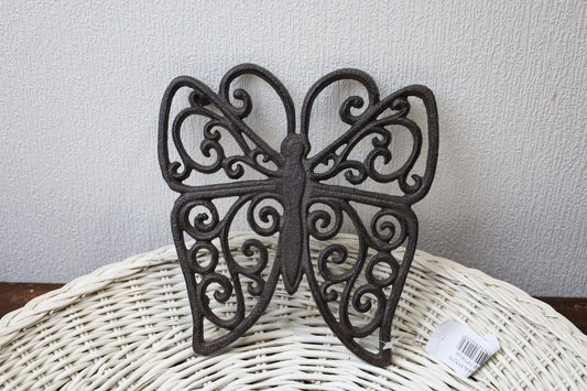 Topfuntersetzer Schmetterling aus Gusseisen - Landhausstil {{ Shabby Chic und Landhaus Deko }} {{ www.Stein-Alt.de }}