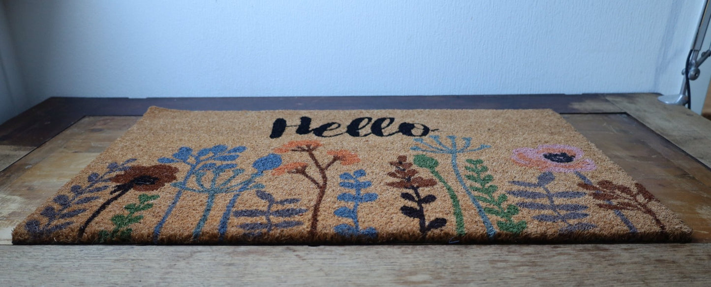 Türmatte aus Kokos für Drinnen & Außen – Fußabtreter mit natürlichen Motiven im Landhausstil {{ Shabby Chic und Landhaus Deko }} {{ www.Stein-Alt.de }}