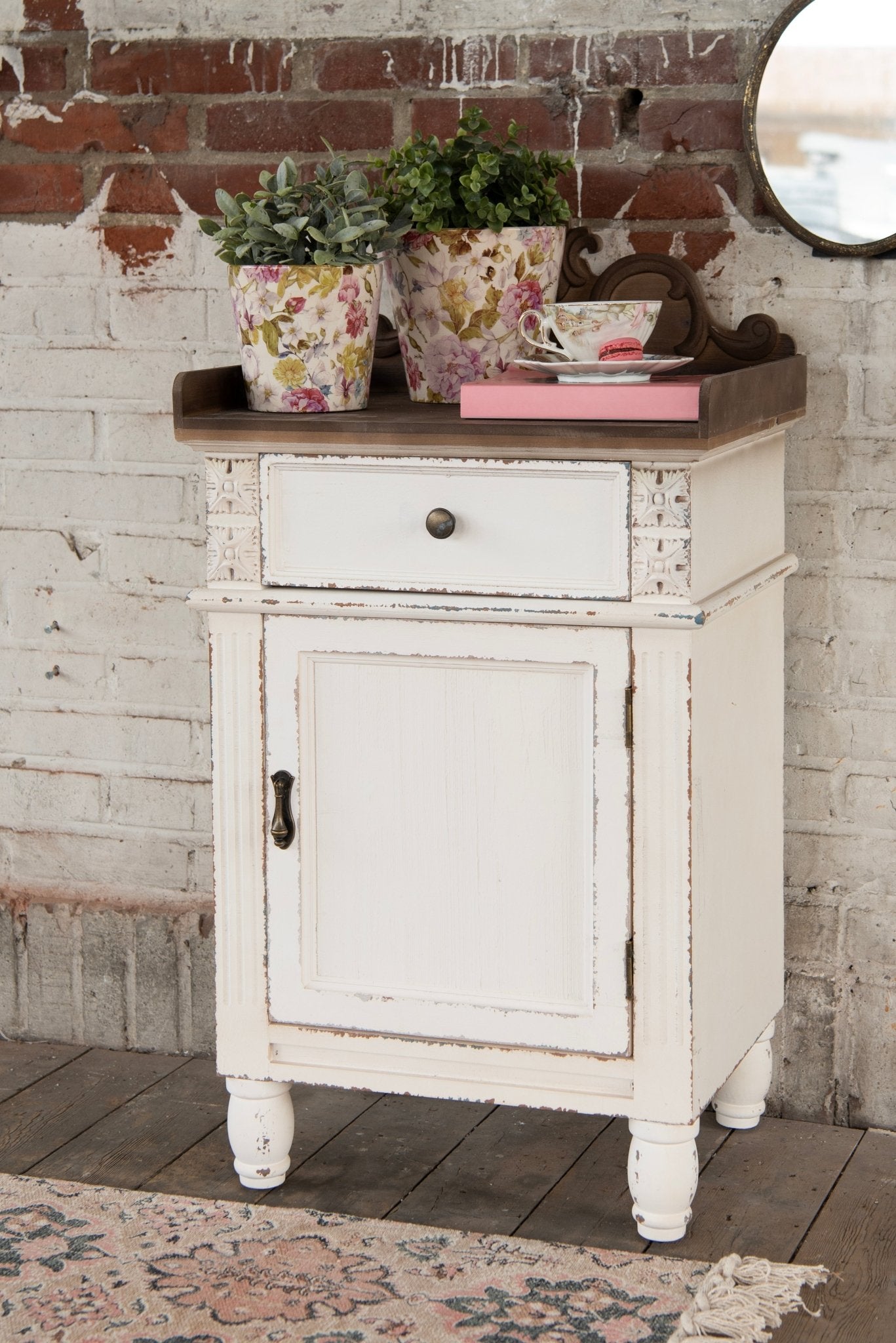 Übertopf Pfingstrose Keramik Lila-Grün - Landhausstil Blumentopf {{ Shabby Chic und Landhaus Deko }} {{ www.Stein-Alt.de }}