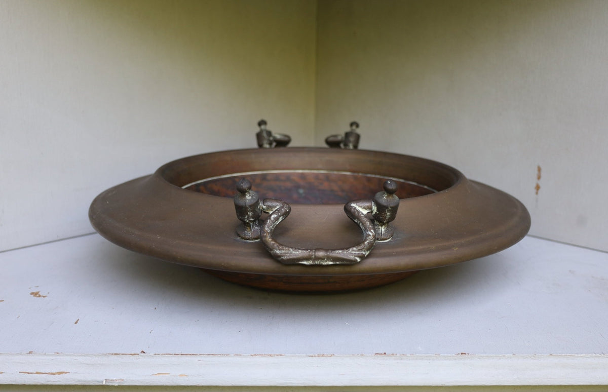 Vintage Kohlenpfanne aus Kupfer – Gartendeko im Landhausstil {{ Shabby Chic und Landhaus Deko }} {{ www.Stein-Alt.de }}