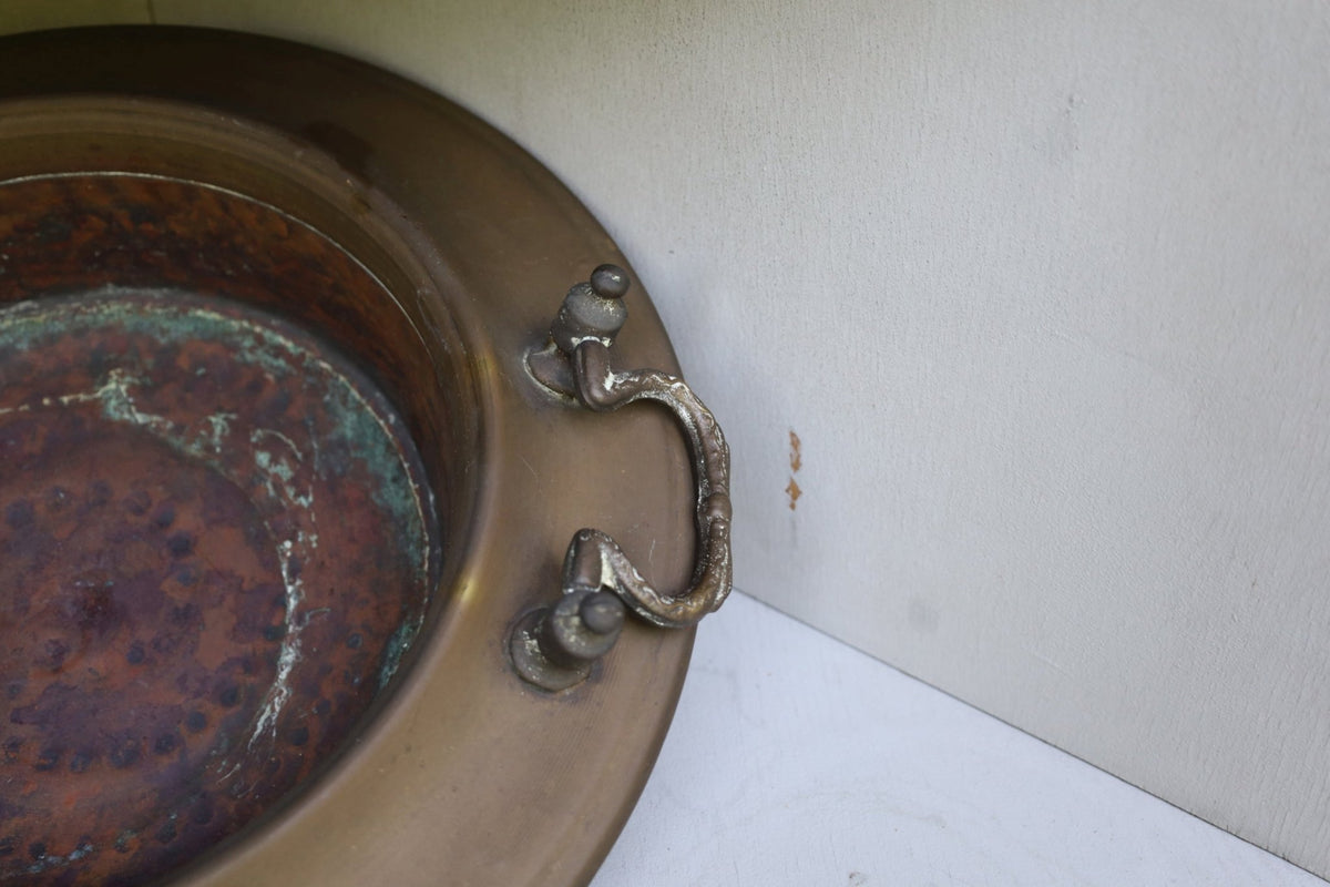 Vintage Kohlenpfanne aus Kupfer – Gartendeko im Landhausstil {{ Shabby Chic und Landhaus Deko }} {{ www.Stein-Alt.de }}
