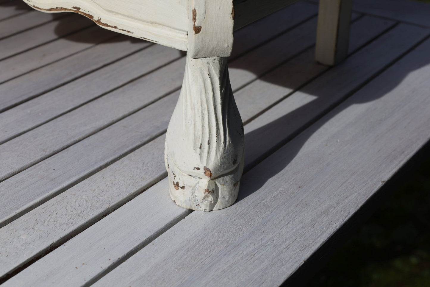 Vintage Kommode Creme Barock-Stil Shabby Chic | Massivholz Beistelltisch {{ Shabby Chic und Landhaus Deko }} {{ www.Stein-Alt.de }}
