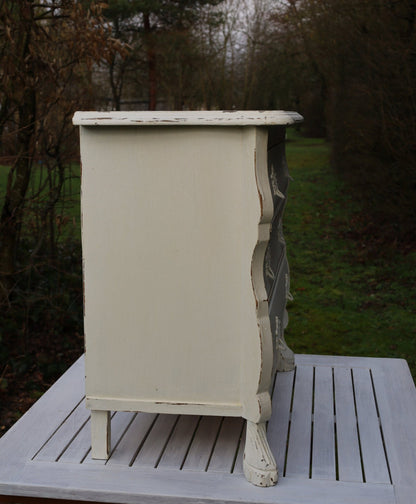 Kommode Vintage Kommode Creme Barock-Stil Shabby Chic | Massivholz Beistelltisch Shabby Chic und Landhaus Deko bei www.Stein-Alt.de