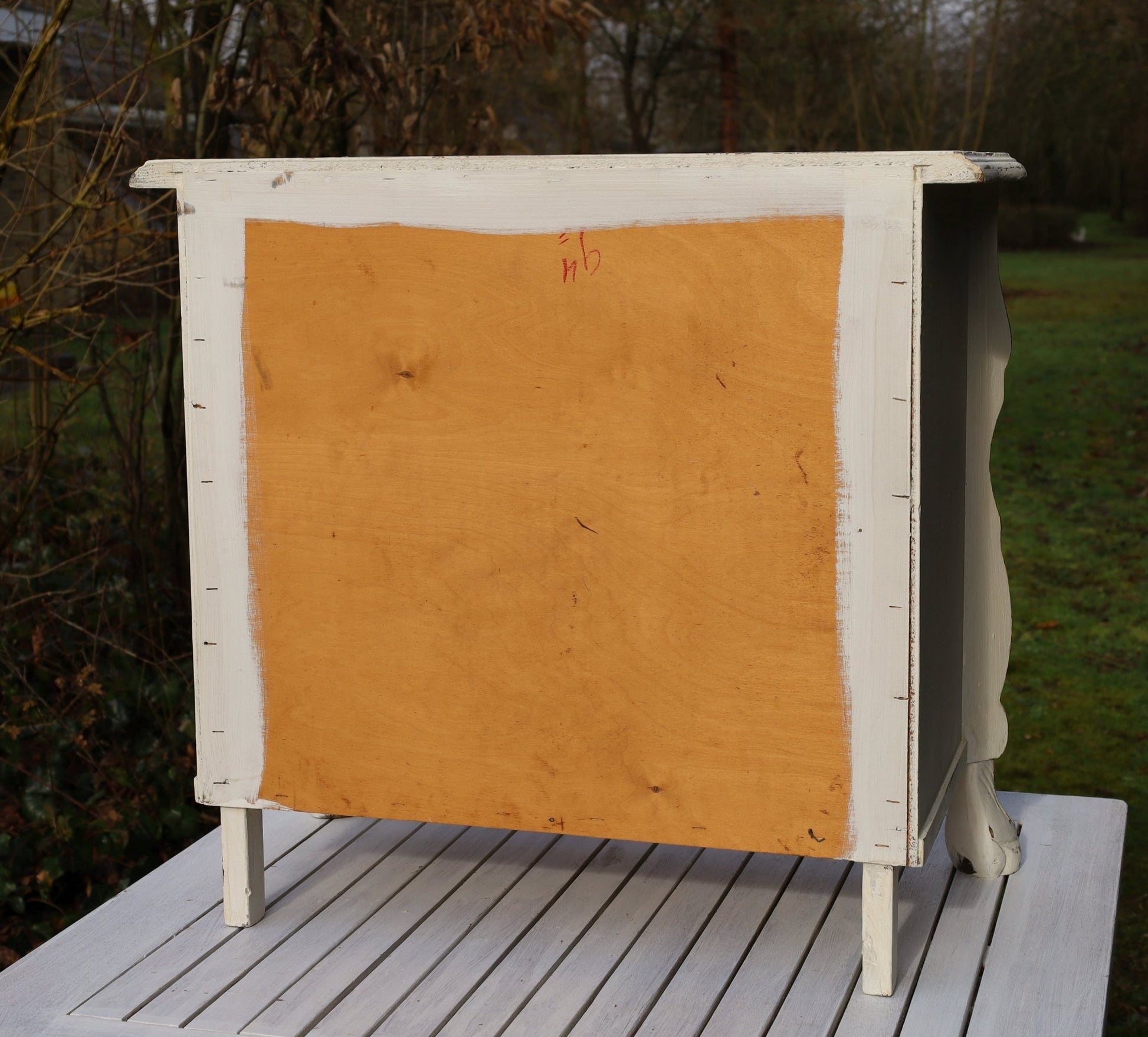 Vintage Kommode Creme Barock-Stil Shabby Chic | Massivholz Beistelltisch {{ Shabby Chic und Landhaus Deko }} {{ www.Stein-Alt.de }}