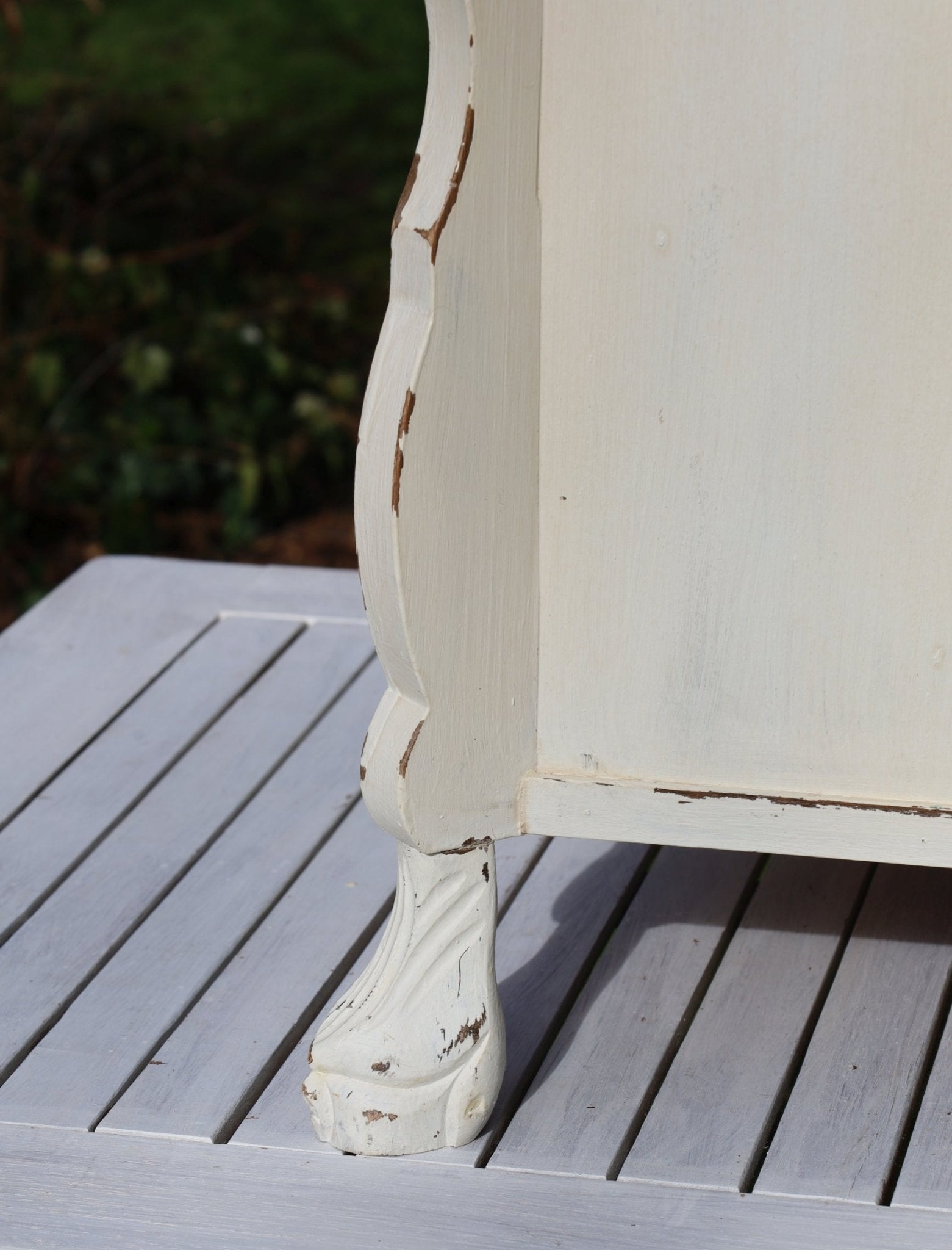 Vintage Kommode Creme Barock-Stil Shabby Chic | Massivholz Beistelltisch {{ Shabby Chic und Landhaus Deko }} {{ www.Stein-Alt.de }}