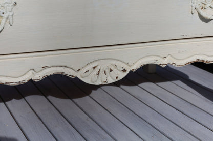 Kommode Vintage Kommode Creme Barock-Stil Shabby Chic | Massivholz Beistelltisch Shabby Chic und Landhaus Deko bei www.Stein-Alt.de