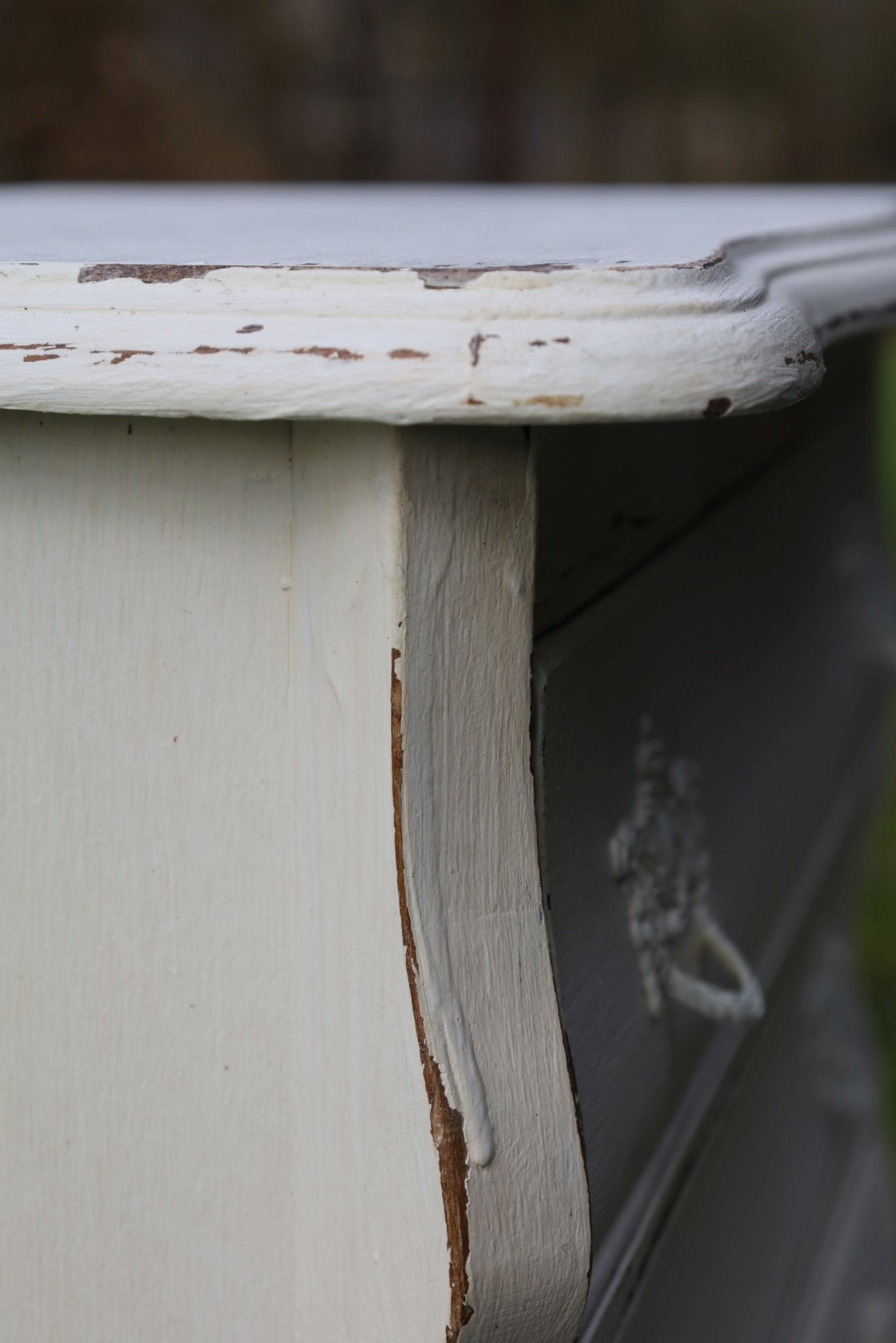 Vintage Kommode Creme Barock-Stil Shabby Chic | Massivholz Beistelltisch {{ Shabby Chic und Landhaus Deko }} {{ www.Stein-Alt.de }}