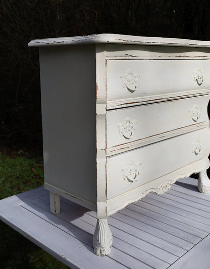 Kommode Vintage Kommode Creme Barock-Stil Shabby Chic | Massivholz Beistelltisch Shabby Chic und Landhaus Deko bei www.Stein-Alt.de