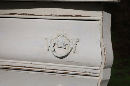 Kommode Vintage Kommode Creme Barock-Stil Shabby Chic | Massivholz Beistelltisch Shabby Chic und Landhaus Deko bei www.Stein-Alt.de