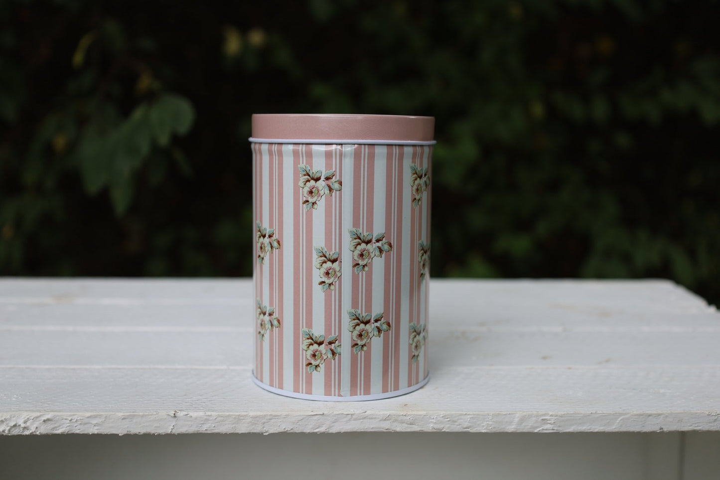 Vorratsdosen 3er Set Aluminium - Tee, Zucker, Kaffee - Landhausstil Weiß-Rosa-Grün {{ Shabby Chic und Landhaus Deko }} {{ www.Stein-Alt.de }}