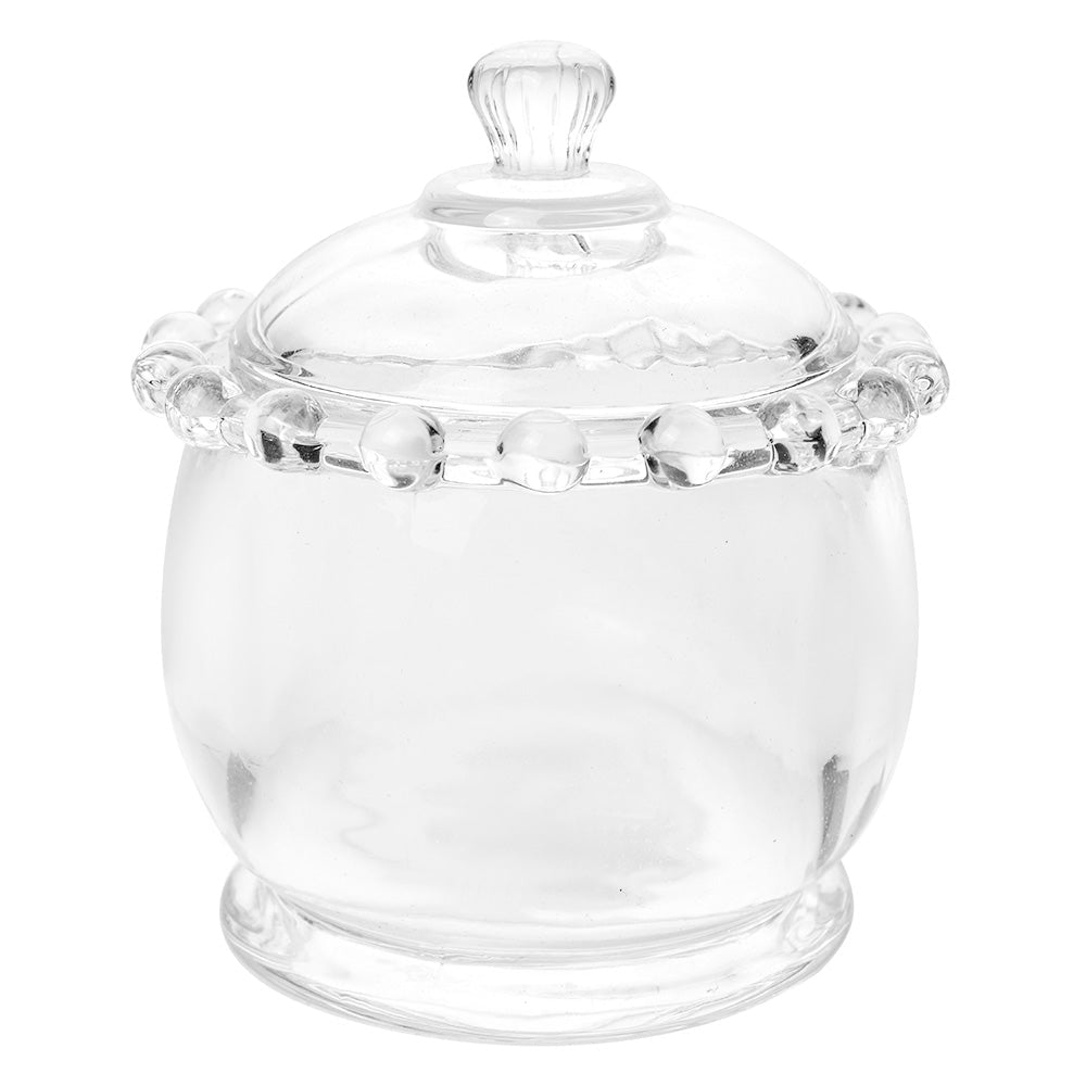 Vorratsglas mit Deckel Ø 8x10 cm - Glas Aufbewahrungsdose im Landhausstil {{ Shabby Chic und Landhaus Deko }} {{ www.Stein-Alt.de }}