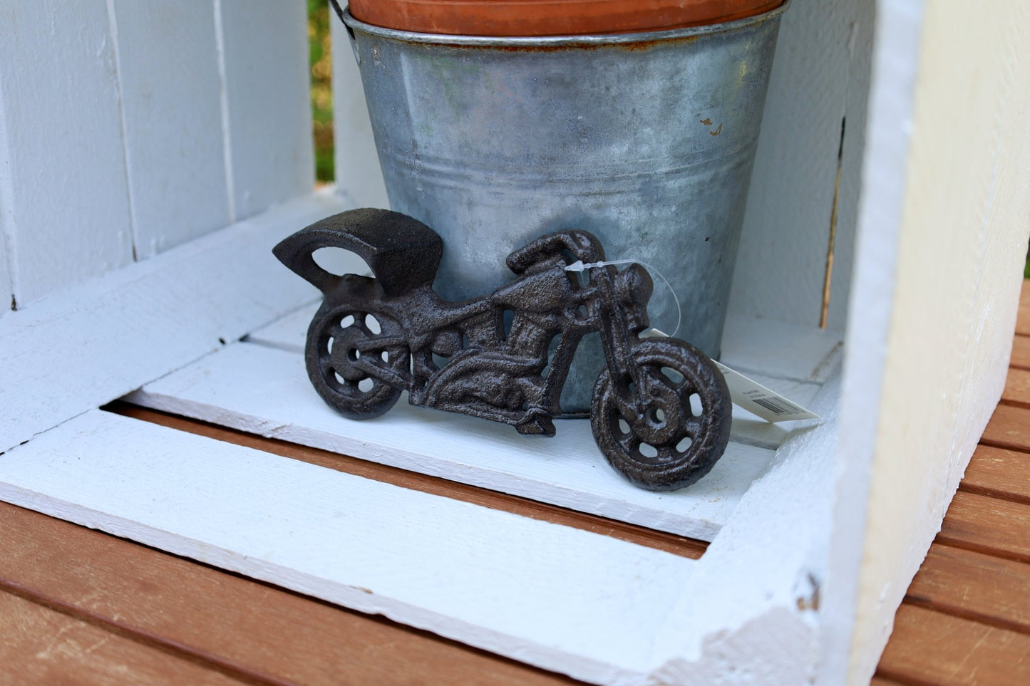 Wandflaschenöffner Motorrad Gusseisen – Vintage Biker Deko 19cm {{ Shabby Chic und Landhaus Deko }} {{ www.Stein-Alt.de }}