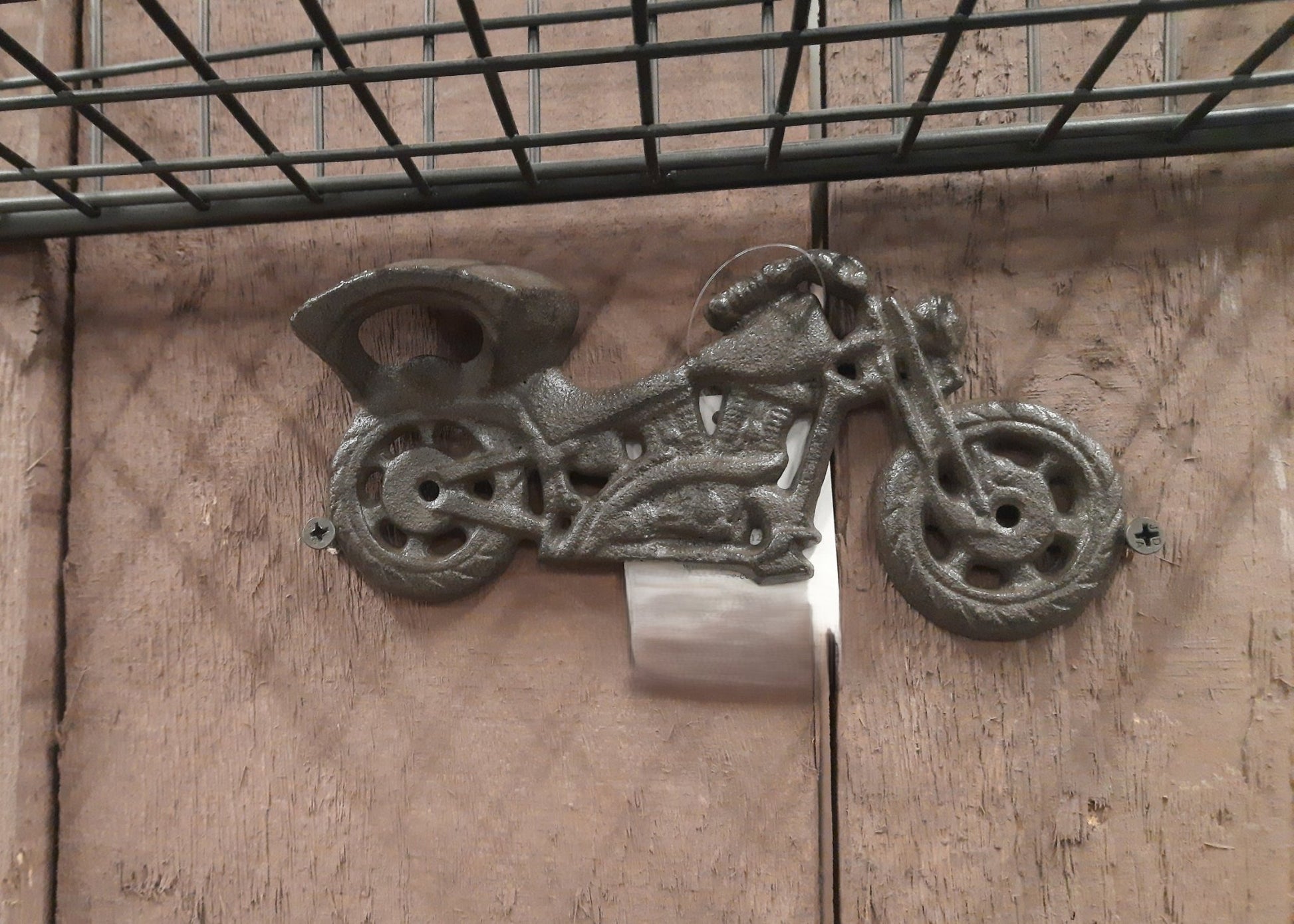 Wandflaschenöffner Motorrad Gusseisen – Vintage Biker Deko 19cm {{ Shabby Chic und Landhaus Deko }} {{ www.Stein-Alt.de }}