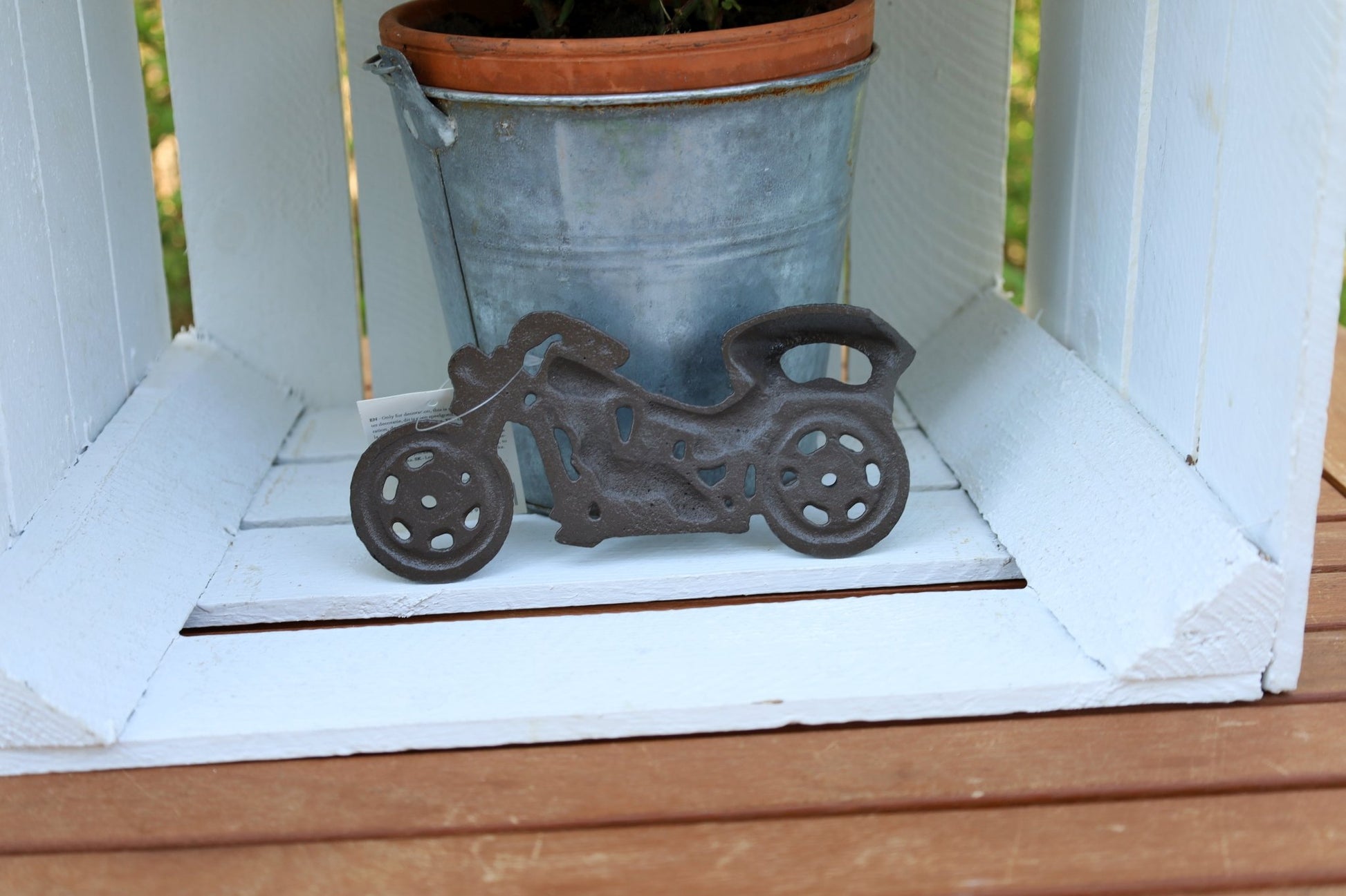 Wandflaschenöffner Motorrad Gusseisen – Vintage Biker Deko 19cm {{ Shabby Chic und Landhaus Deko }} {{ www.Stein-Alt.de }}