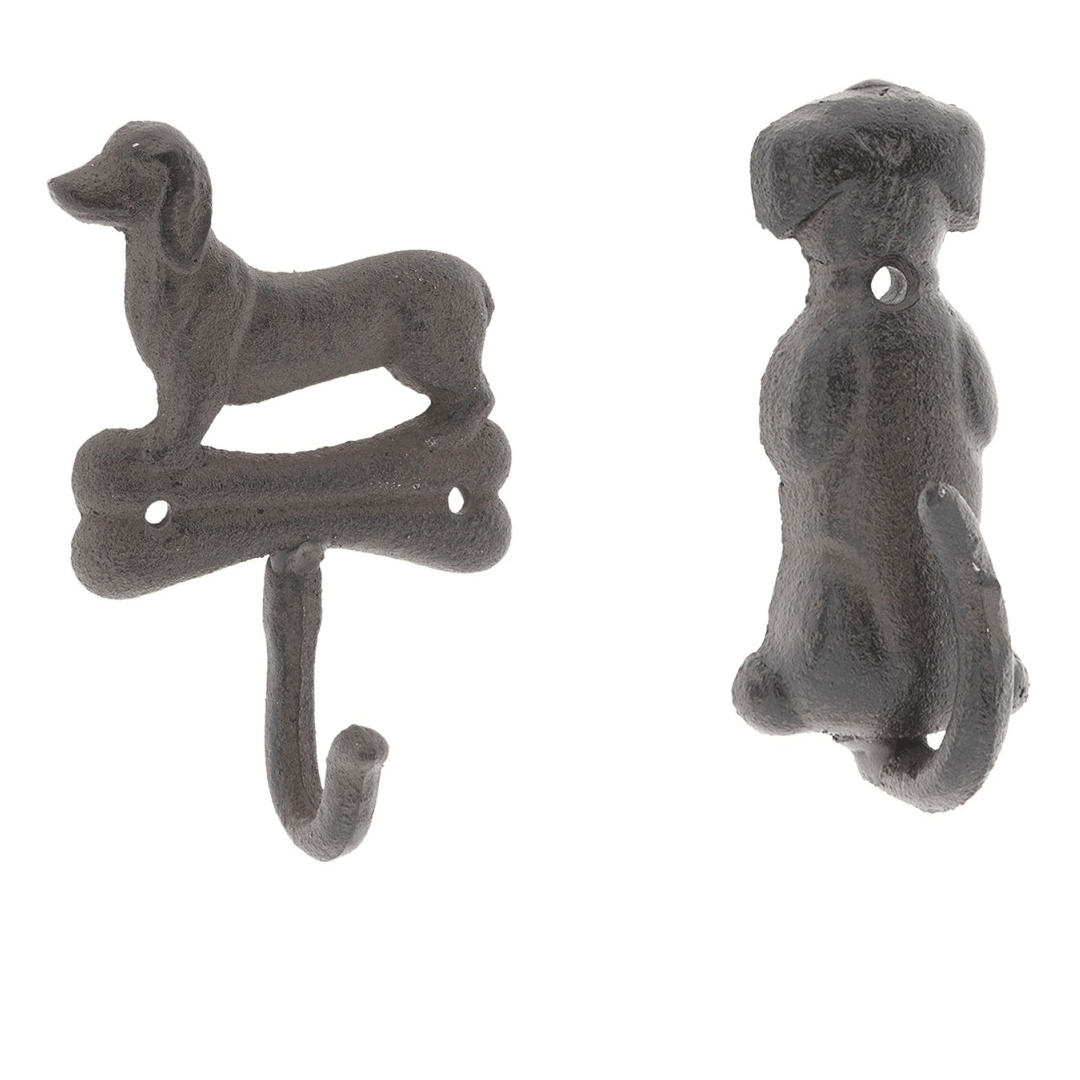 Wandhaken Hund Gusseisen - Dekorativer Garderobenhaken Braun Landhausstil {{ Shabby Chic und Landhaus Deko }} {{ www.Stein-Alt.de }}