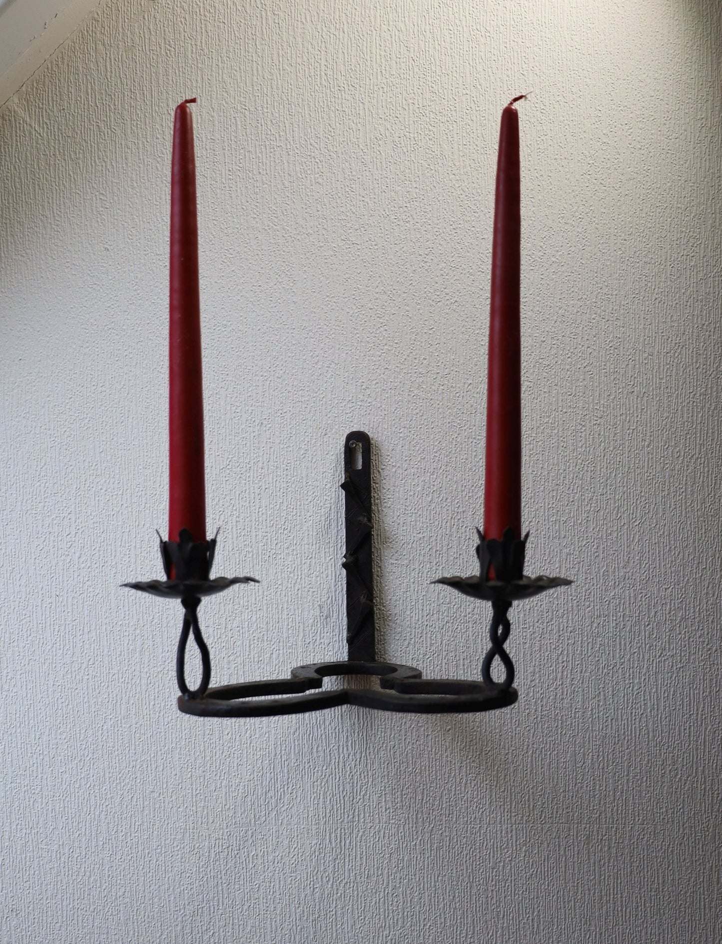 Wandkerzenhalter Hufeisen Gusseisen Schwarz - Kleeblatt-Design für 2 Kerzen Landhaus {{ Shabby Chic und Landhaus Deko }} {{ www.Stein-Alt.de }}