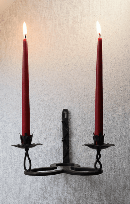 Kerzenständer Wandkerzenhalter Hufeisen Gusseisen Schwarz Kleeblatt – 2 Kerzen Landhaus Shabby Chic Shabby Chic und Landhaus Deko bei www.Stein-Alt.de