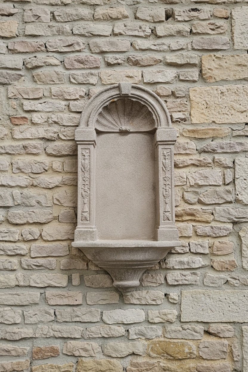 Wandkonsole Grau – Klassisch Elegante Deko für Garten & Balkon {{ Shabby Chic und Landhaus Deko }} {{ www.Stein-Alt.de }}