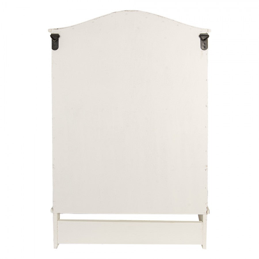 Shabby Chic Hängeschrank Weiß aus Holz - Wandschrank mit Schubladen und Haken im Landhausstil