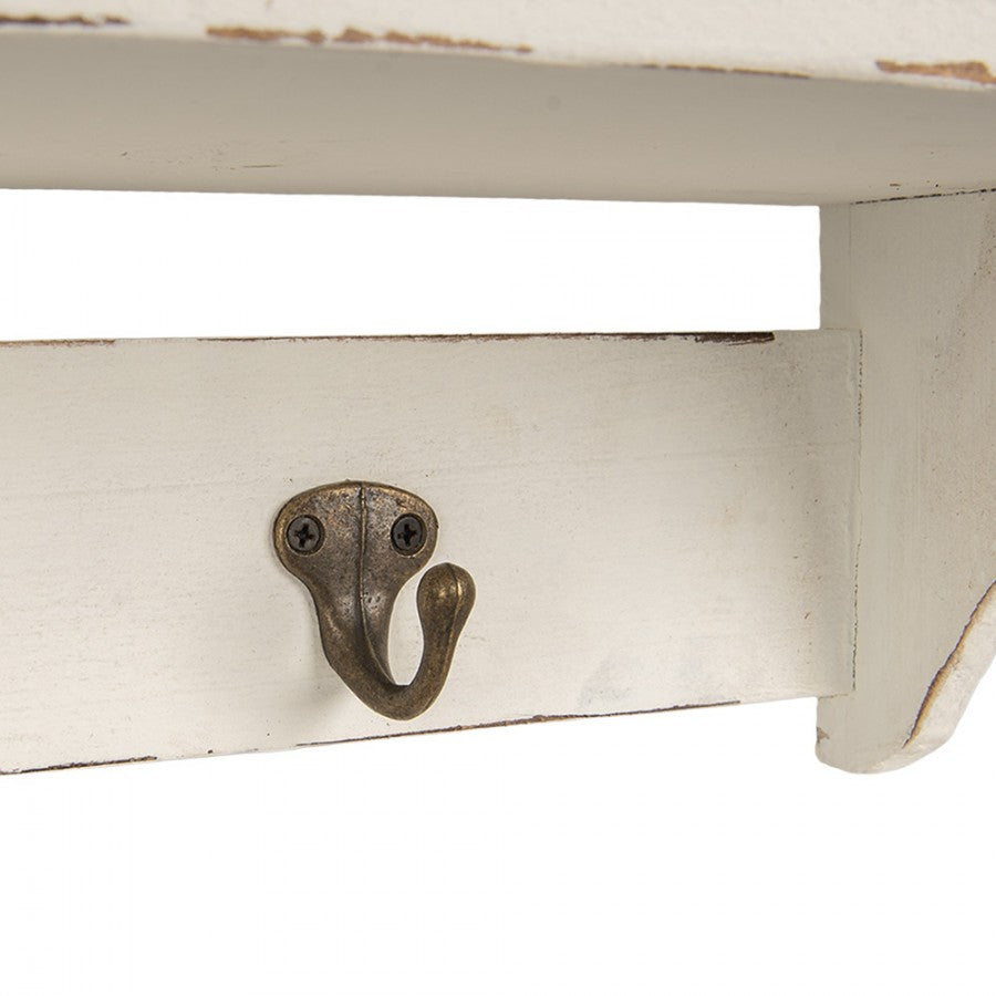 Shabby Chic Hängeschrank Weiß aus Holz - Wandschrank mit Schubladen und Haken im Landhausstil