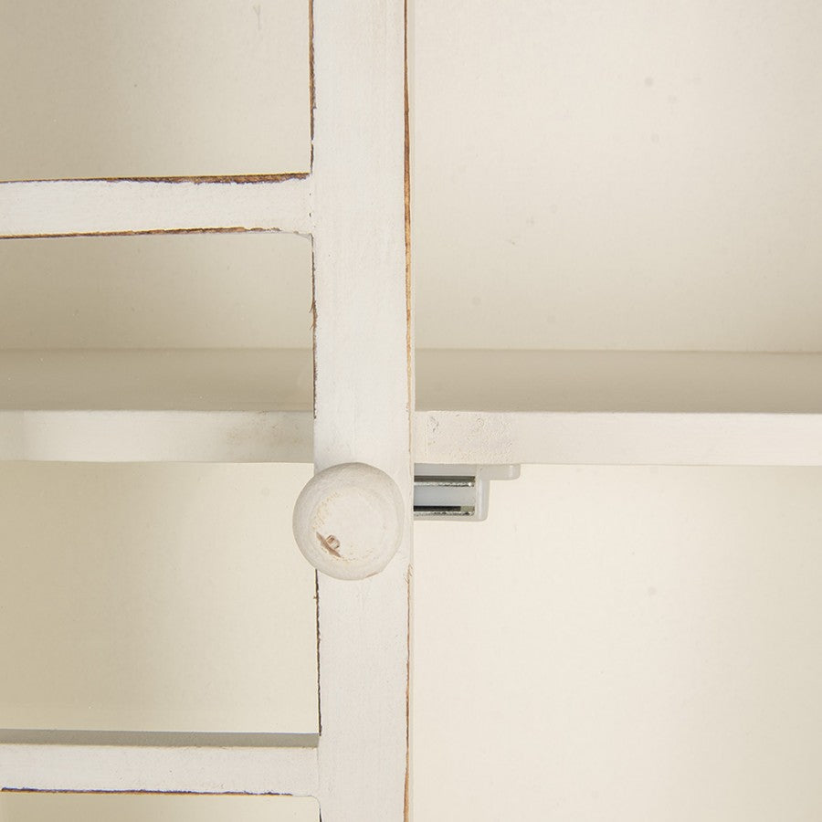 Shabby Chic Hängeschrank Weiß aus Holz - Wandschrank mit Schubladen und Haken im Landhausstil