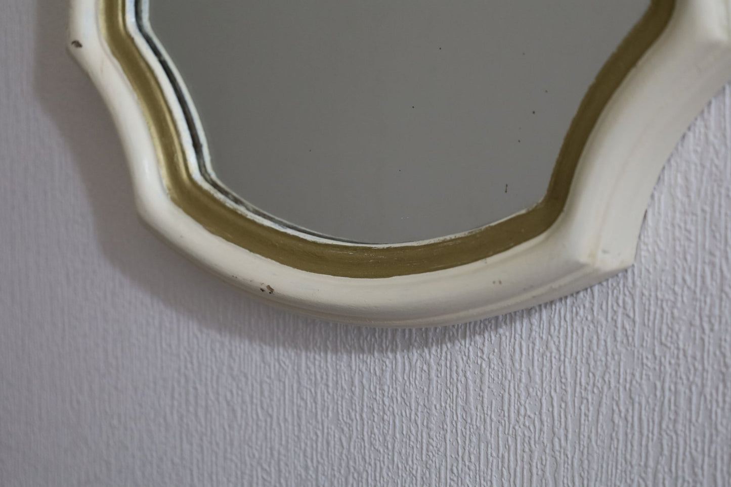 Wandspiegel Vintage Creme-Gold 62cm - Shabby Chic Spiegel Landhausstil {{ Shabby Chic und Landhaus Deko }} {{ www.Stein-Alt.de }}