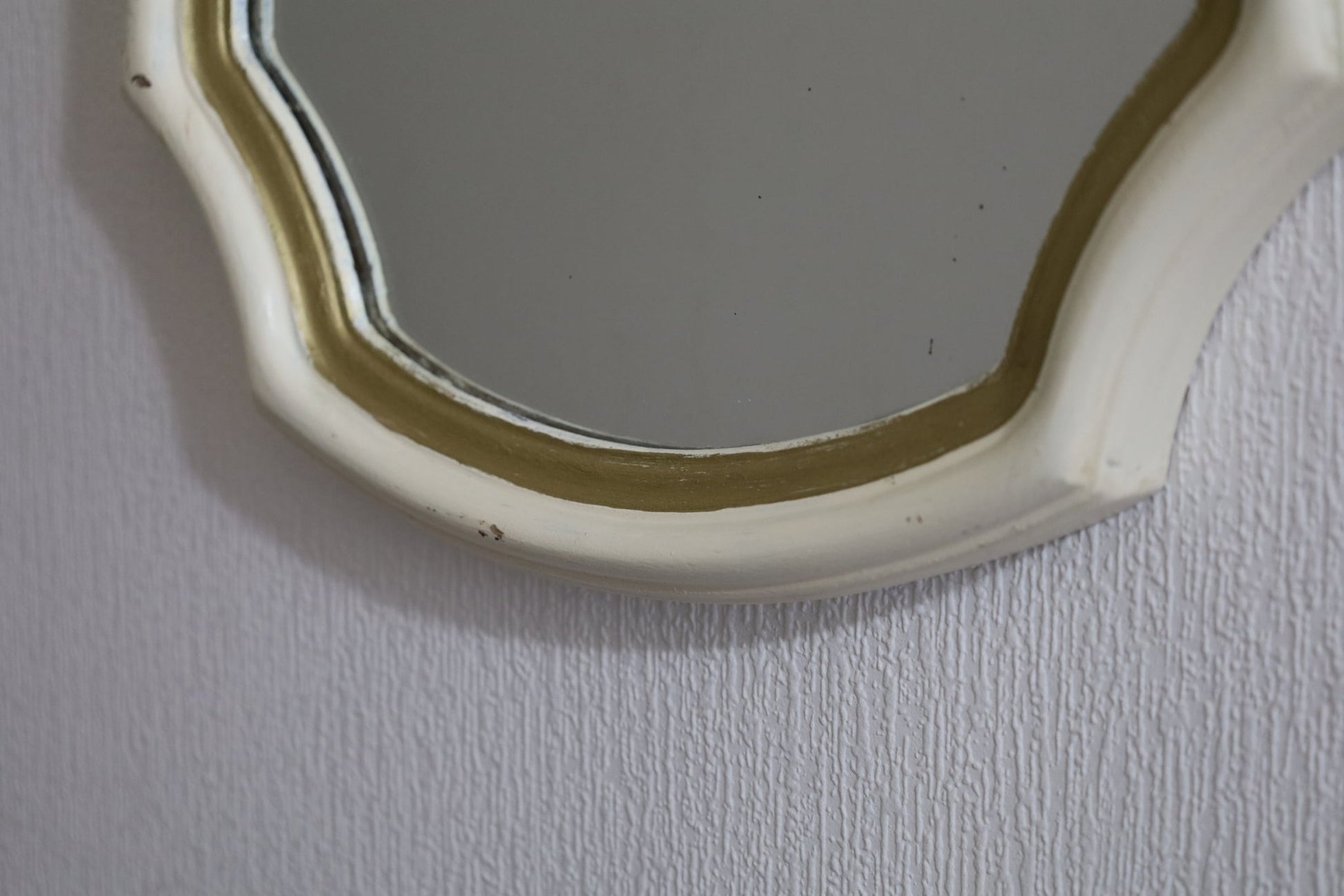 Wandspiegel Vintage Creme-Gold 62cm - Shabby Chic Spiegel Landhausstil {{ Shabby Chic und Landhaus Deko }} {{ www.Stein-Alt.de }}