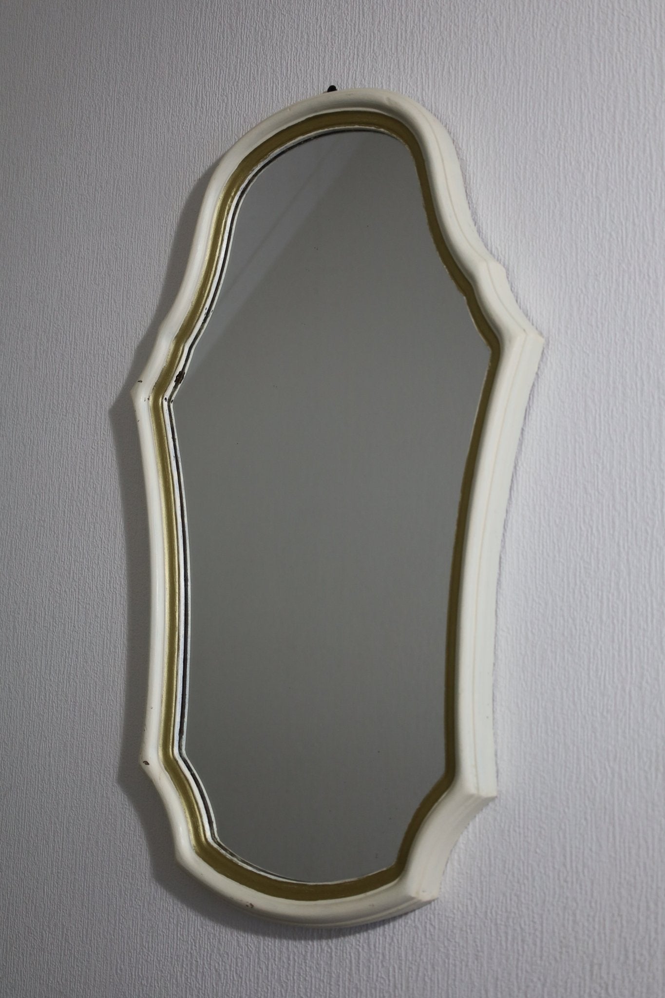 Wandspiegel Vintage Creme-Gold 62cm - Shabby Chic Spiegel Landhausstil {{ Shabby Chic und Landhaus Deko }} {{ www.Stein-Alt.de }}