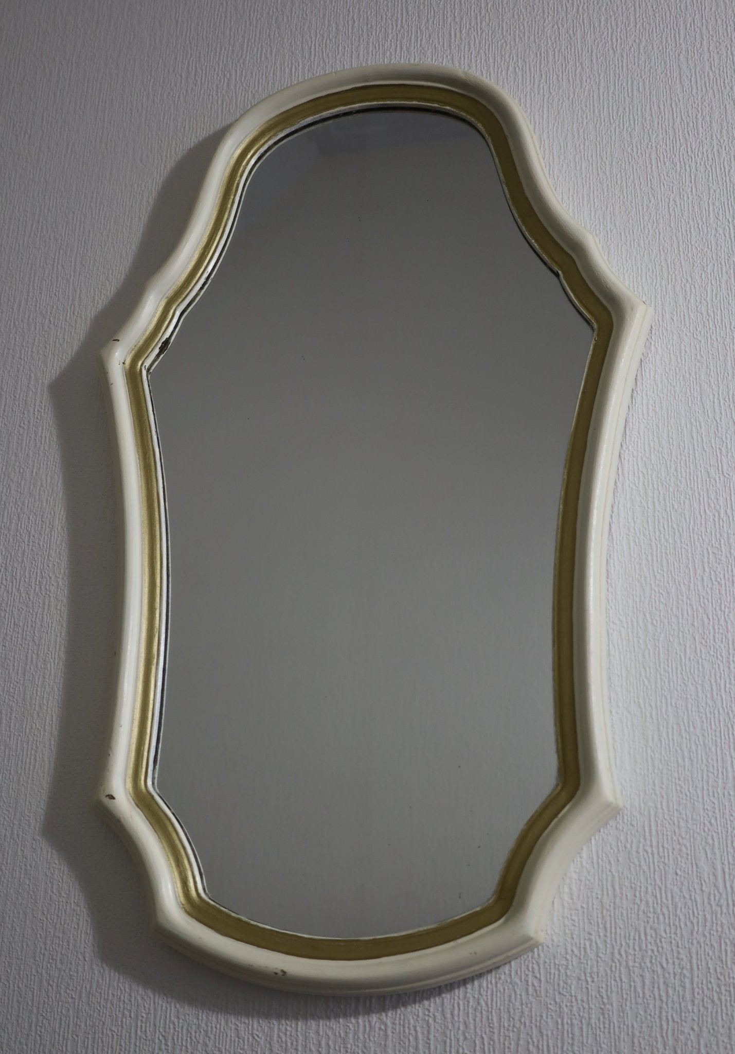 Wandspiegel Vintage Creme-Gold 62cm - Shabby Chic Spiegel Landhausstil {{ Shabby Chic und Landhaus Deko }} {{ www.Stein-Alt.de }}