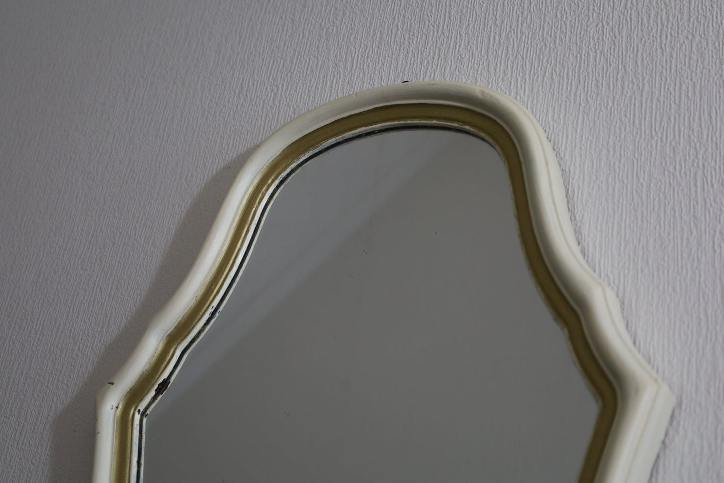 Wandspiegel Vintage Creme-Gold 62cm - Shabby Chic Spiegel Landhausstil {{ Shabby Chic und Landhaus Deko }} {{ www.Stein-Alt.de }}