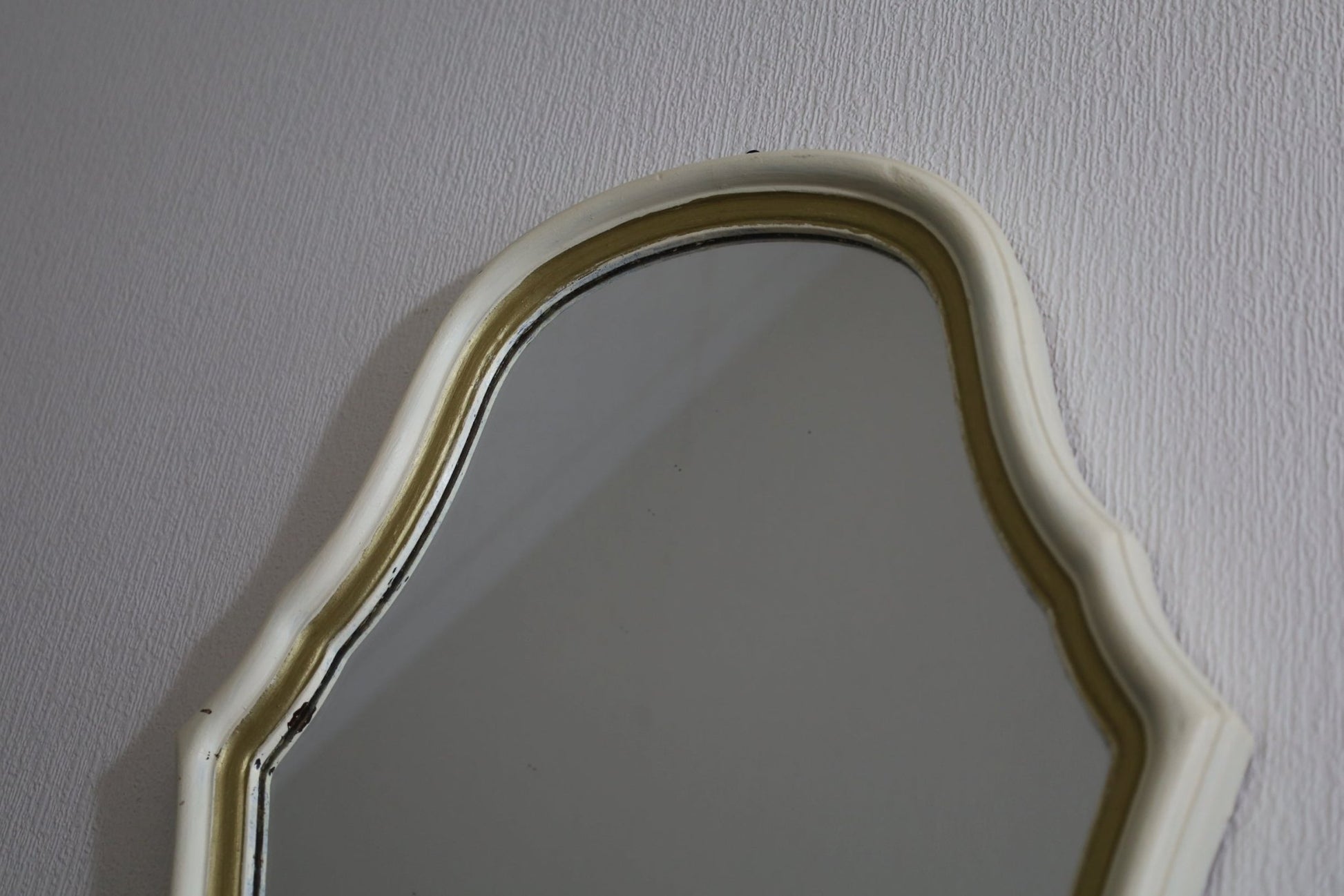 Wandspiegel Vintage Creme-Gold 62cm - Shabby Chic Spiegel Landhausstil {{ Shabby Chic und Landhaus Deko }} {{ www.Stein-Alt.de }}