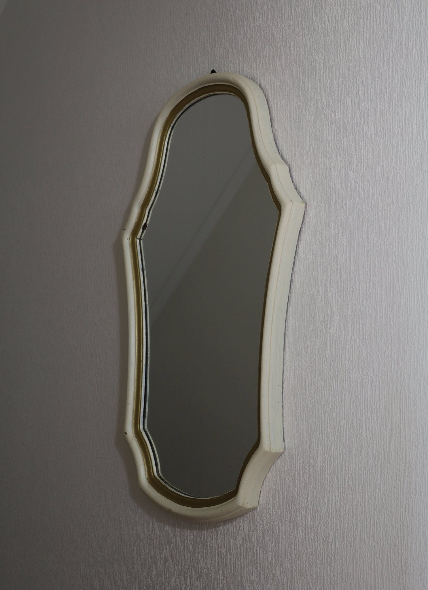 Wandspiegel Vintage Creme-Gold 62cm - Shabby Chic Spiegel Landhausstil {{ Shabby Chic und Landhaus Deko }} {{ www.Stein-Alt.de }}
