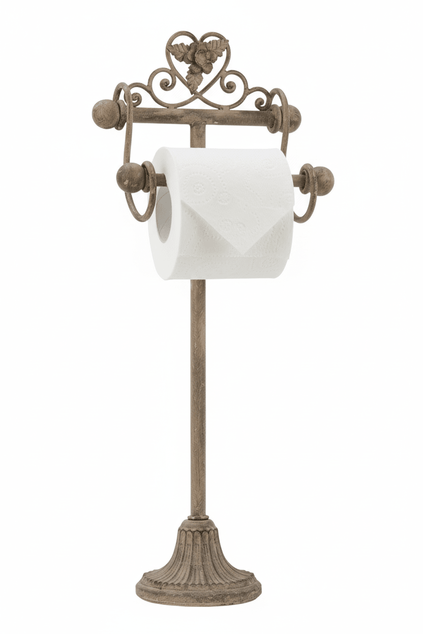 WC-Rollenhalter Shabby Chic Beige – Toilettenpapierständer im Landhausstil {{ Shabby Chic und Landhaus Deko }} {{ www.Stein-Alt.de }}