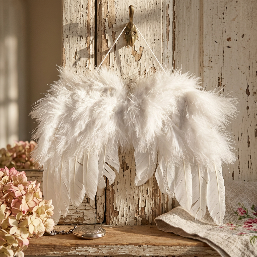 Weihnachtsanhänger Weihnachtsanhänger Engelsflügel Landhausstil Federn Weiß Shabby-Chic und Landhaus-Deko bei www.Stein-Alt.de